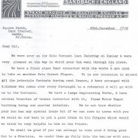 Letter dated 23rd December 1908